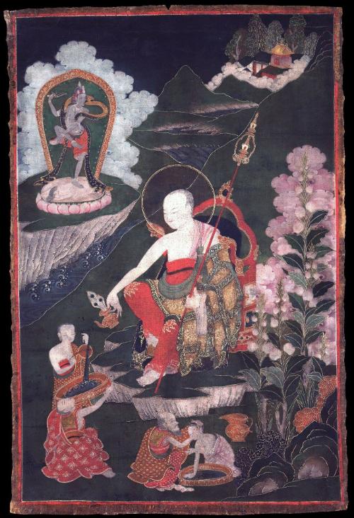 Arhat Nagasena; Tibet; 18th century; pigments on cloth; Rubin Museum of Himalayan Art; C2002.43…