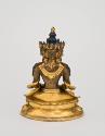 Sarvavid Vairochana; China; Qing Dynasty (1644–1911), ca. 19th century; brass alloy, gilt, gold…