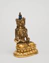 Sarvavid Vairochana; China; Qing Dynasty (1644–1911), ca. 19th century; brass alloy, gilt, gold…