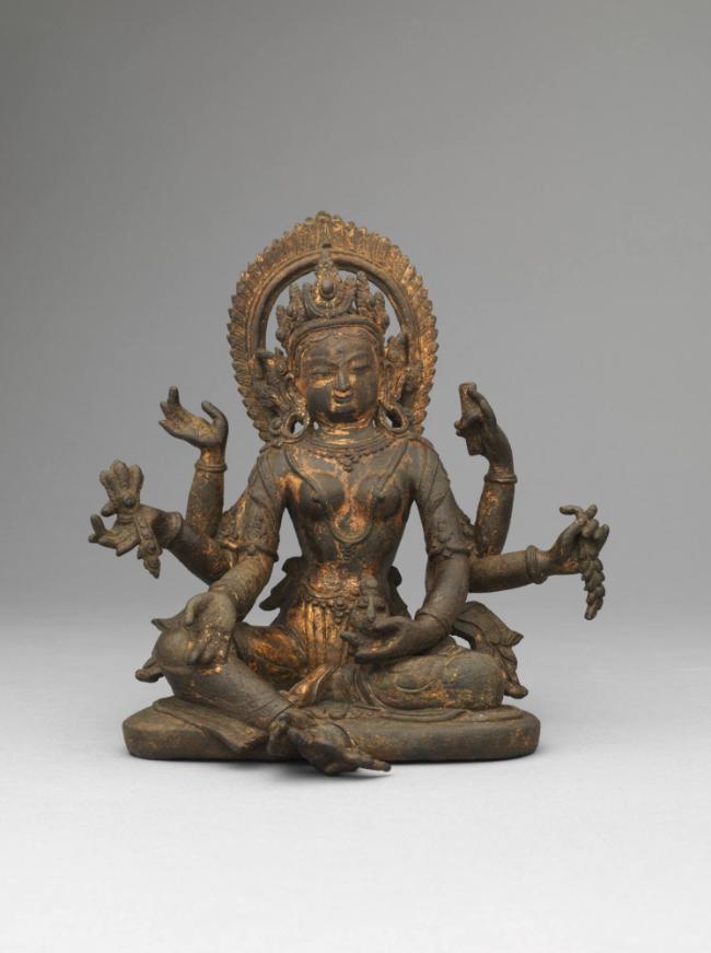 Vasudhara, Goddess of Abundance; Nepal; 17th century; gilt copper alloy; Rubin Museum of Himala…