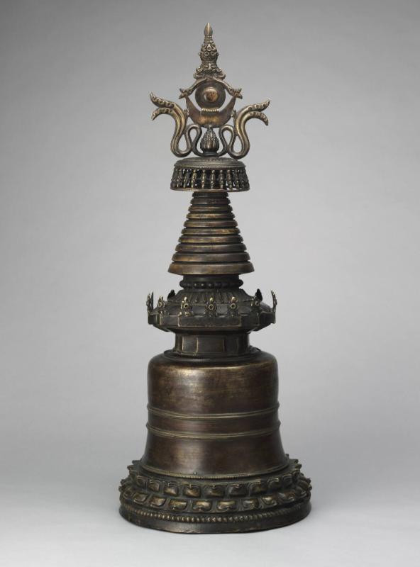 Reliquary, Stupa; Tibet; 14th century; copper alloy; Rubin Museum of Himalayan Art; C2003.12.2 …