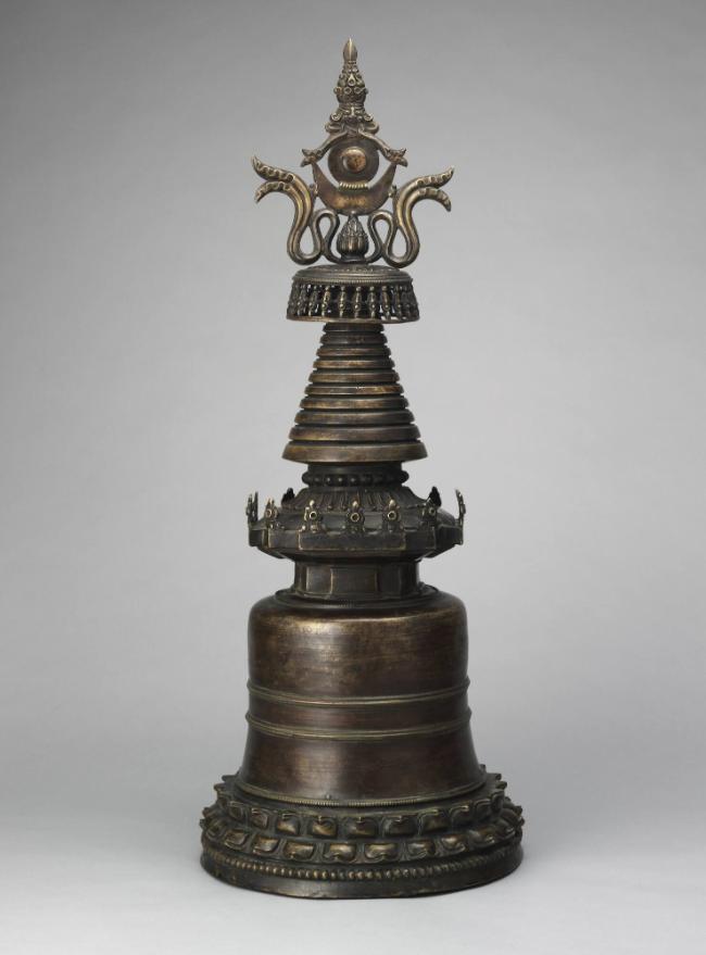 Reliquary, Stupa; Tibet; 14th century; copper alloy; Rubin Museum of Himalayan Art; C2003.12.2 …