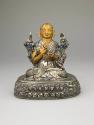 Tsongkhapa (1357-1419); Tibet; 16th century; silver, copper, and enamel with semiprecious stone…