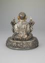 Tsongkhapa (1357-1419); Tibet; 16th century; silver, copper, and enamel with semiprecious stone…