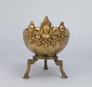 Skullcup; Nepal; ca. 18th century; metalwork and human skull; Rubin Museum of Himalayan Art; C2…