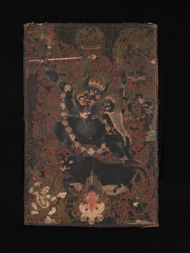 Yama Dharmaraja; Tibet; 18th century; pigments on cloth; Rubin Museum of Himalayan Art; gift of…