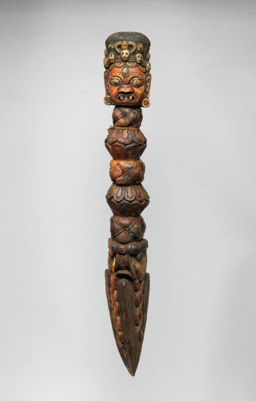 Ritual Peg (purba); Tibet; 17th century; wood with pigments; Rubin Museum of Himalayan Art; C20…