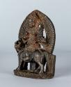 Attendant figure to Vaishravana; Tibet; 16th century; black stone with pigments; Rubin Museum o…