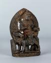 Attendant figure to Vaishravana; Tibet; 16th century; black stone with pigments; Rubin Museum o…