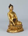 Buddha Shakyamuni; Tibet; 15th century; gilt copper alloy; Rubin Museum of Himalayan Art, gift …