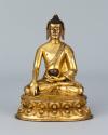 Buddha Shakyamuni; Tibet; 15th century; gilt copper alloy; Rubin Museum of Himalayan Art, gift …