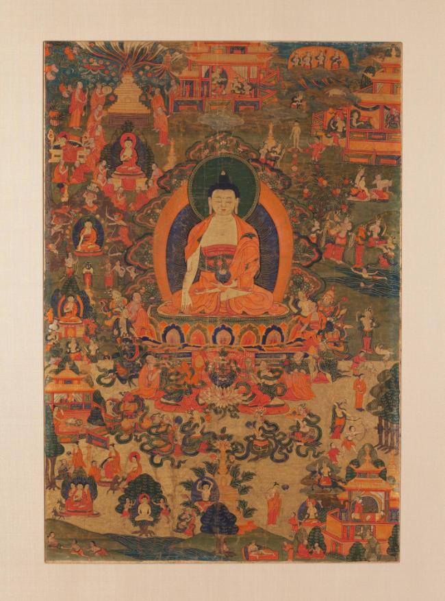 Life Story of Buddha Shakyamuni; Tibet; 19th century; pigments on cloth; Rubin Museum of Himala…