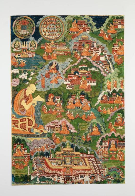 Life Story of Tsongkapa (1357-1419); Tibet; 18th century; pigments on cloth; Rubin Museum of Hi…