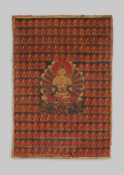 Buddha Amitayus; Eastern Tibet, 18th century; pigments on cloth; Rubin Museum of Himalayan Art,…