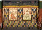 Detail of Temple Banner with Seven Symbols of Royal Power and Offerings; Tibet; 19th century; p…