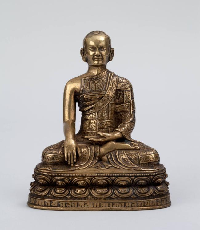 Unidentified Lama (Teacher); Tibet; 15th or 16th century; gilt copper alloy; Rubin Museum of Hi…