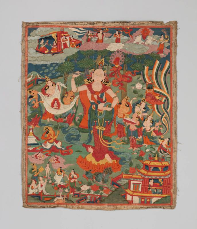 Birth of Buddha; Tibet; 19th century; pigments on cloth; Rubin Museum of Himalayan Art; C2004.1…