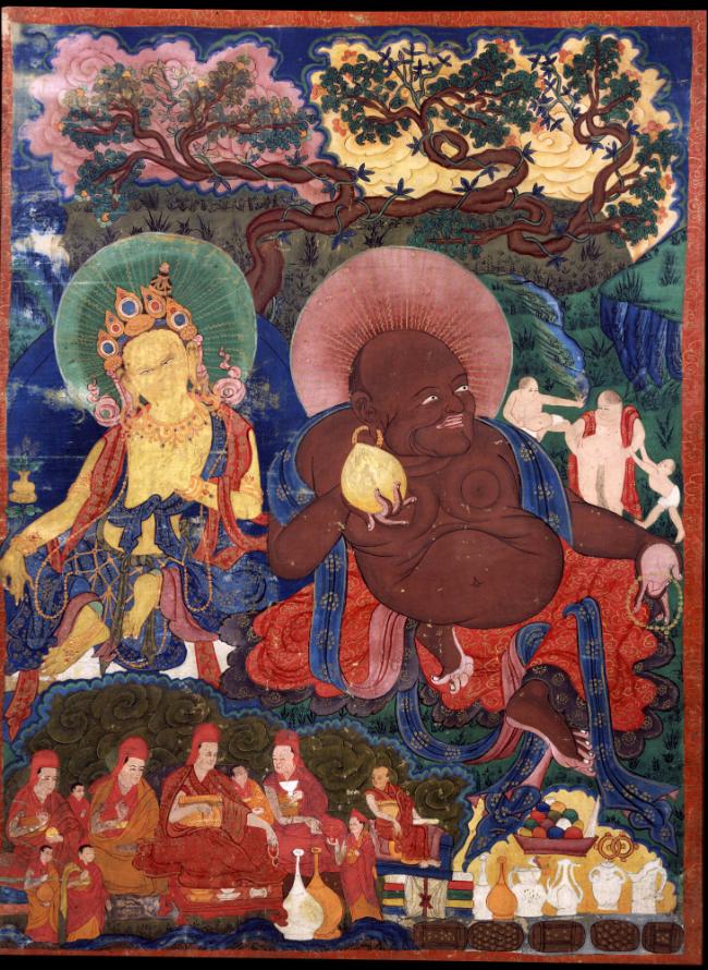 Vasudhara and Hvashang; Tibet; 17th century; pigments on cloth; Rubin Museum of Himalayan Art; …